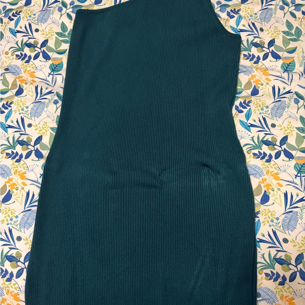 House of Harlow 1960 Teal One Shoulder Dress